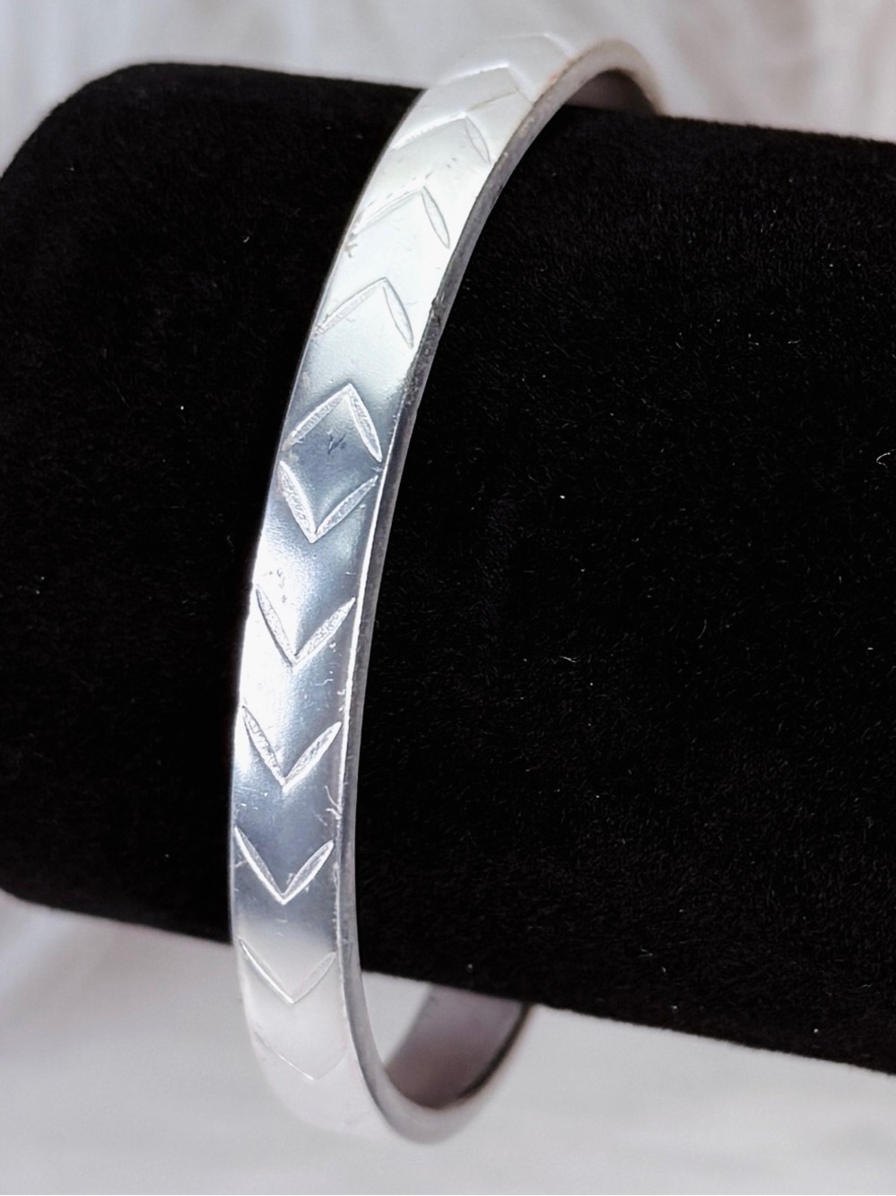 Gorgeous etched brushed Silvertone cuff bracelet
